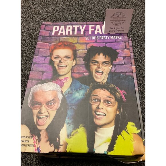 Party Face Set Of 6 Party Masks With Hilarious Celebrity Faces & Glasses - Picture 1 of 2